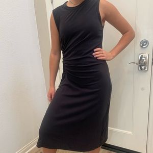 Black dress with gathered side